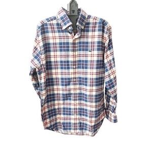 Vineyard Vines Mens The Whale Shirt Sz‎ S Flannel Plaid Red White Blue Button Up